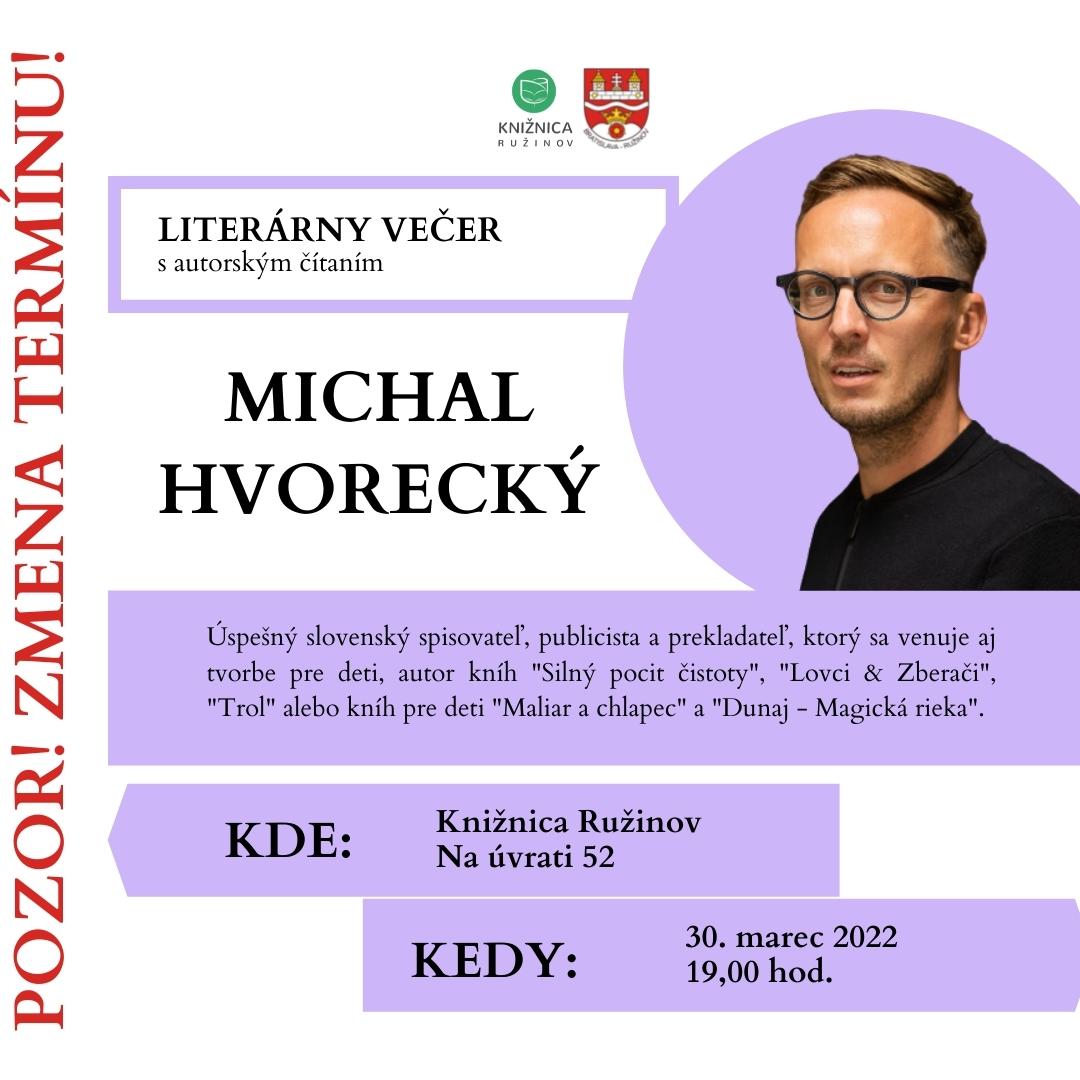 Literárny večer s… Michal Hvorecký – IG