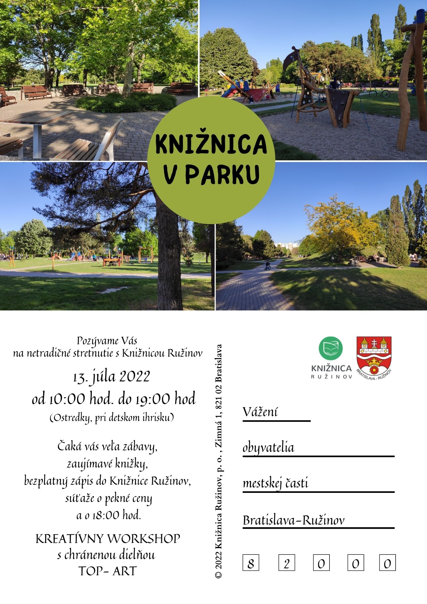 Knižnica v parku (Park Ostredky) 13.7.2022 – A4