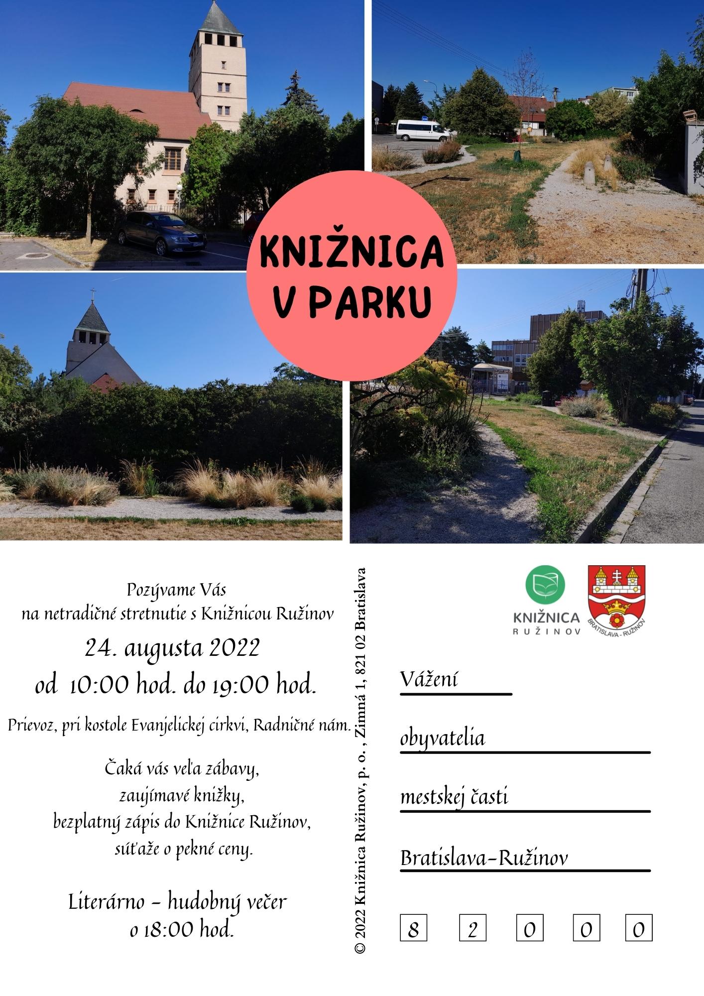 Knižnica v parku (parčík za kostolom Trnávka) 24.8.2022 – A4