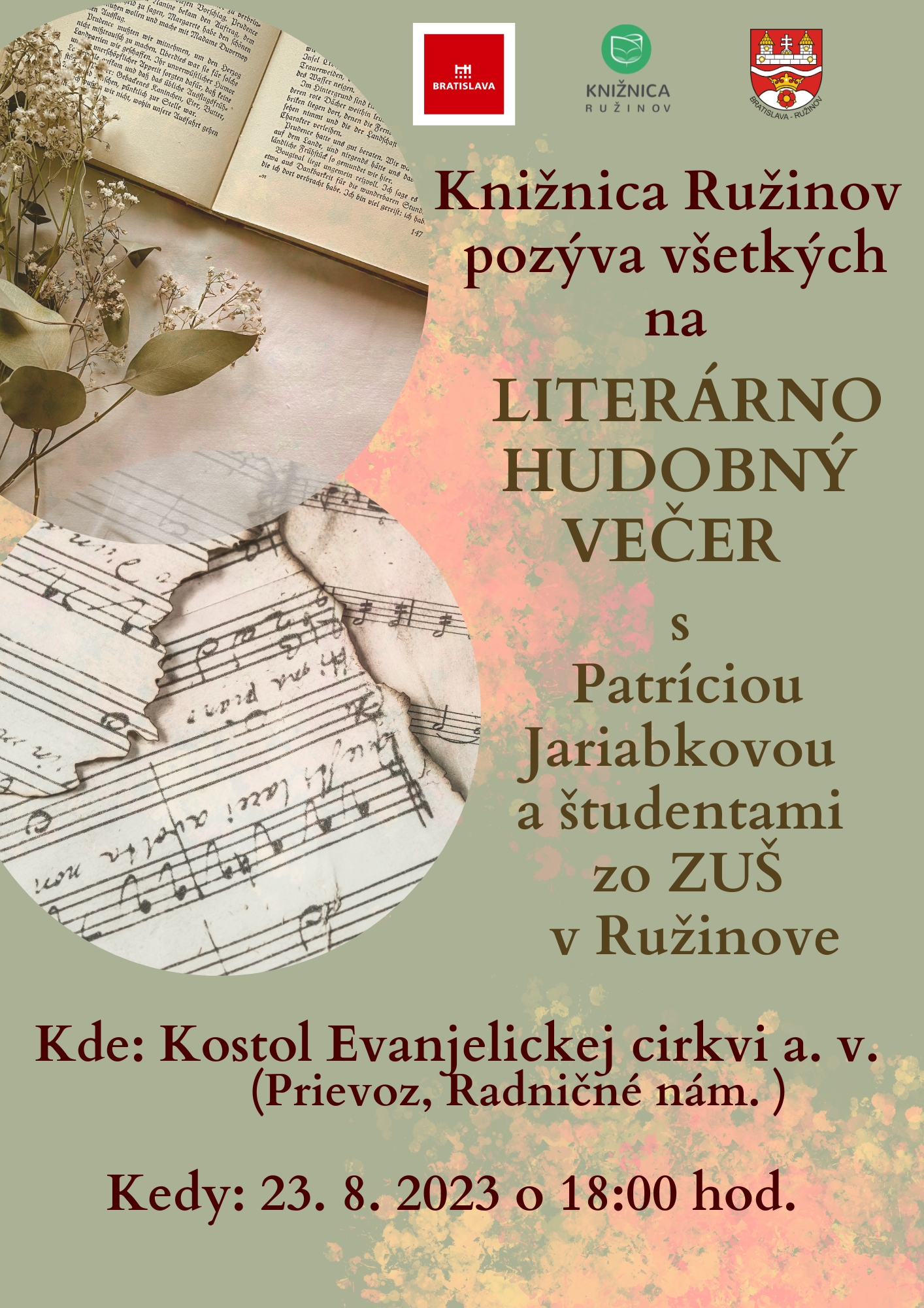 Knižnica v parku – literárno-hudobný večer – 23.8.2023 – A4
