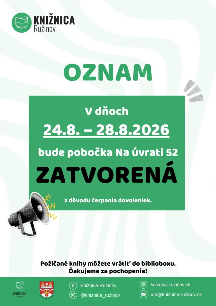 Oznam – pobočka Na úvrati 52