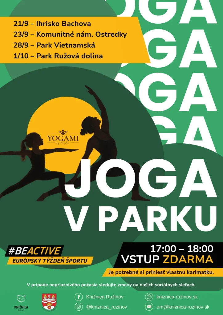 Joga v parku s KNIŽNICOU RUŽINOV