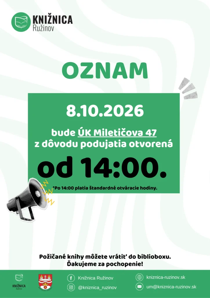 Oznam: ÚK Miletičova 47